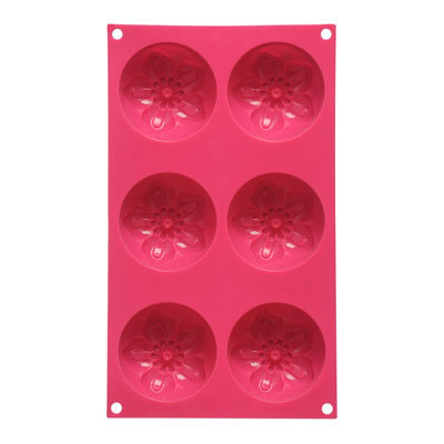 6 Cup Pink Flower Mould
