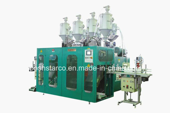 Roll-on Ball Plastic Extrusion Blow Moulding Machine PS-754D 4die-Head