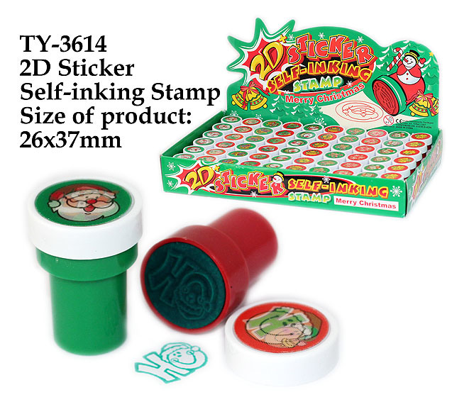 Funny Christmas 2D Sticker Self-Inking Stamp Toy
