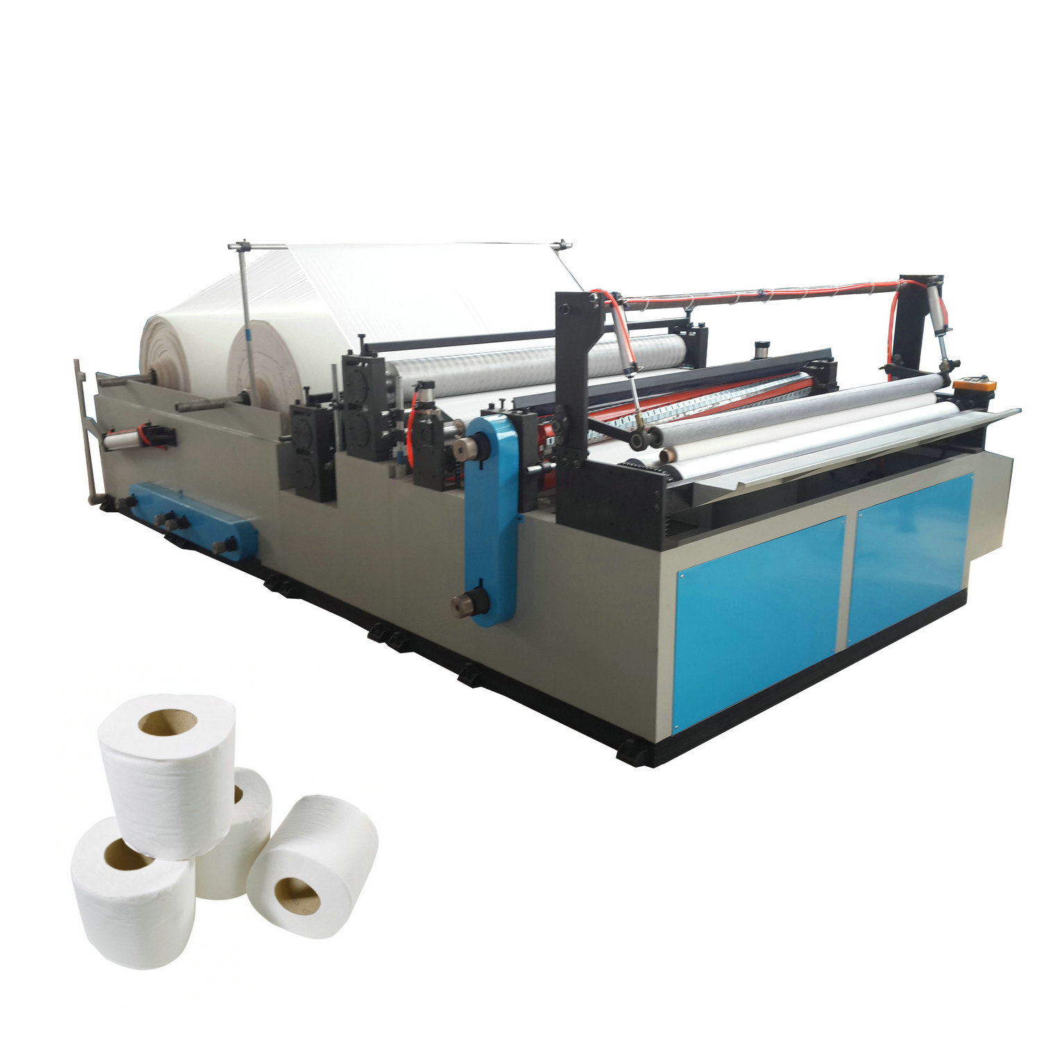 Semi Automatic Rewinding and Perforating Toilet Paper Machine
