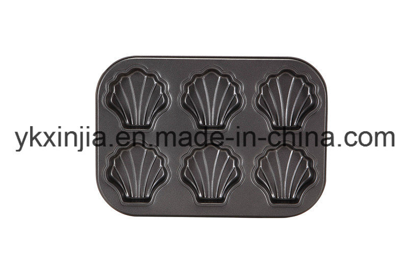 Kitchenware Carbon Steel 6 Cup Shell Muffin Pan Bakeware
