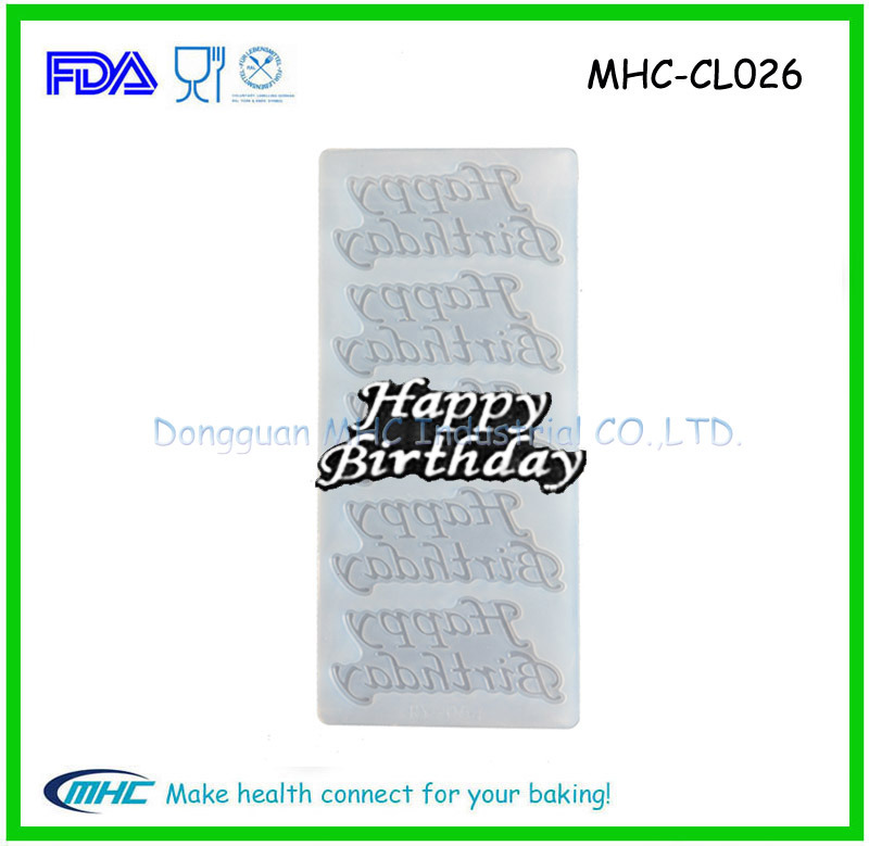 Lettering Happy Birthday Slice Silicone Chocolate Mould