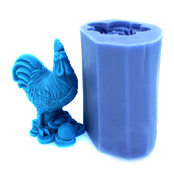 R1113 3D Cock Shape Silicone Mold for Candles Making