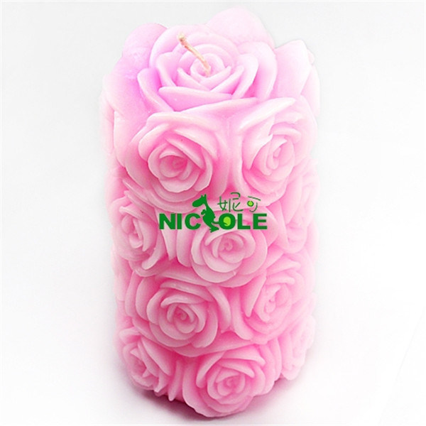 Wedding Decorative Rose Pillar Large Silicone Candle Mold Lz0089