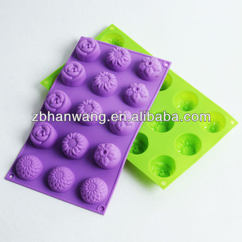 Different Flowers Silicone Cookies Mold Multi Cavity Silicon Bakery Biscuit Mould Rose Chocolate Mold B0104