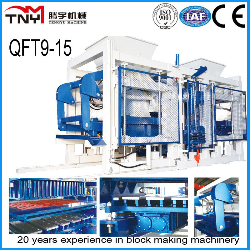 Qft9-15 Tengyu Automatic Concrete Cement Block Brick Making Machine
