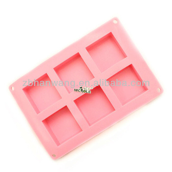 Nicole 6 Cavities Silicone Square Baking Mold Tray B0146