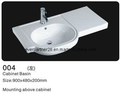 Bathroom Ceramic Porcelain Cabinet Basin with Single Faucet Hole