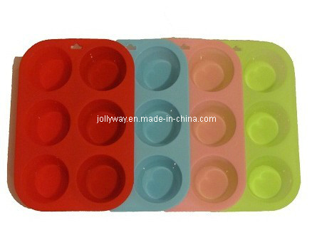 6 Cups Silicone Muffin Cupcake Mold, Silicone Bakeware Tool