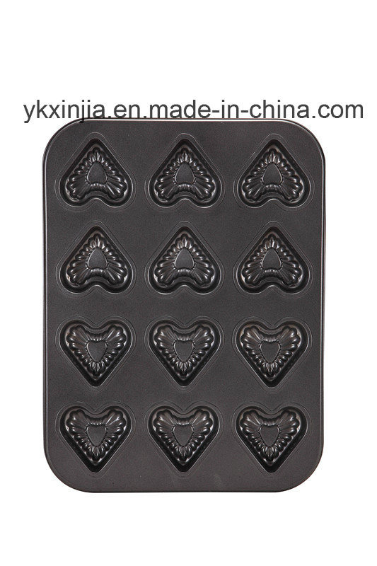 Kitchenware Carbon Steel Non-Stick 12 Cup Heart Pan Bakeware