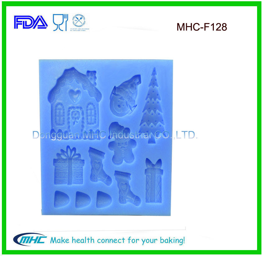 Mini Christmas Flexible Silicone Clay Plasticine Molds for Kids