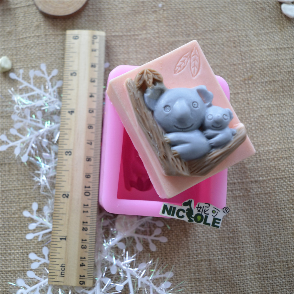 R0039 Cartoon Animal Coala Shaped Silicone Soap Mold for Baby