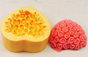 Valentine's Day Heart Soap Mold Rose Soap Molds Silicone Rubber Mold (R0461)