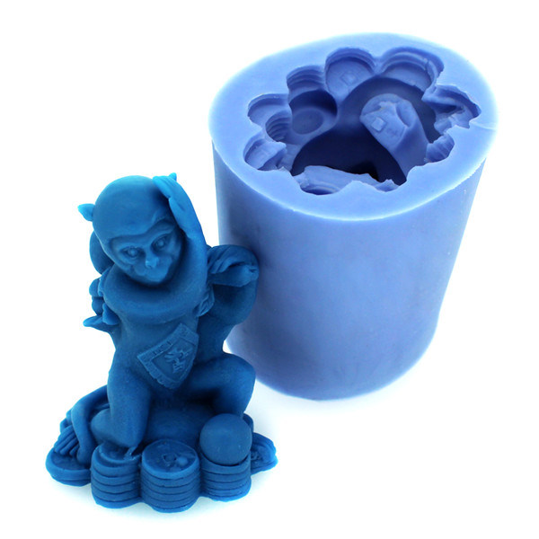 R1112 3D Monkey Shape Silicone Candle Mold