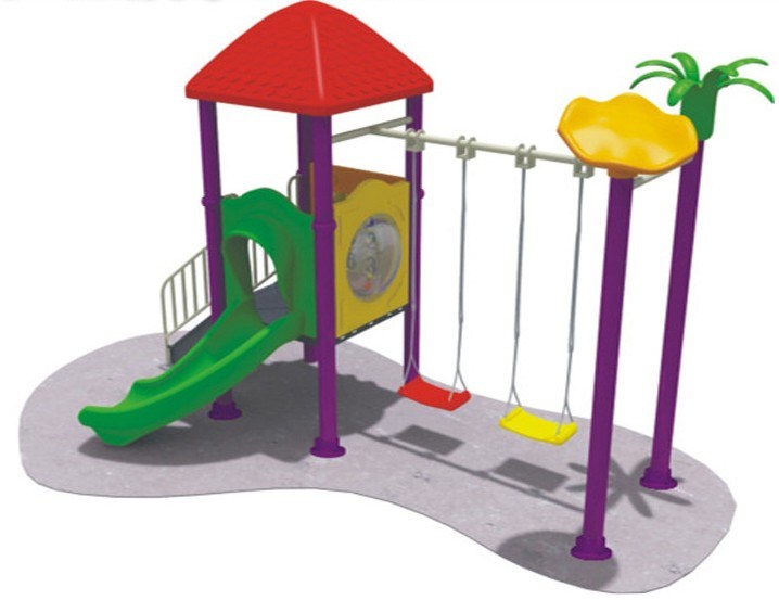 Plastic Playground, School Playground, Outdoor Amusement Park, Baby Swing Combination