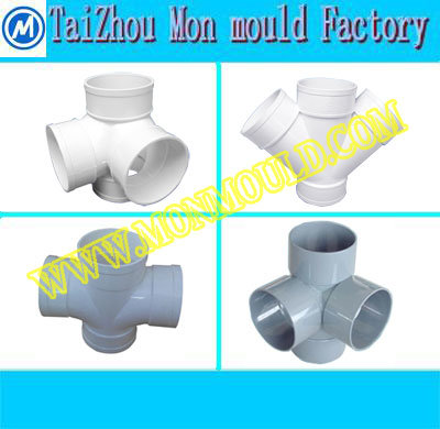 Plastic Pipe Fitting 45 Degree 90 Degree Tee Cross Mould