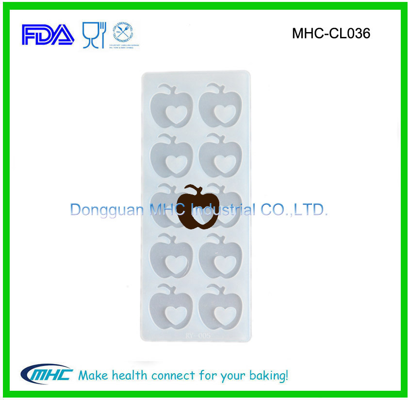 Loving Heart Apple Silicon Chocolate Slice Making Mould