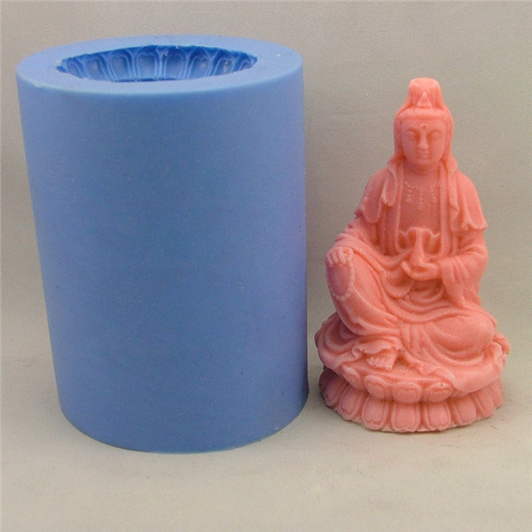 Guanyin Bodhisattva Silicone Decoration Candle Mould Avalokitesvara Goddess of Mercy Craft Silicon Mold R0434