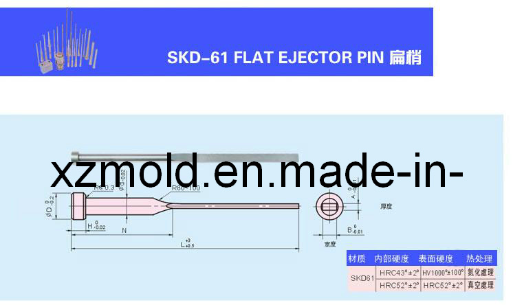 High Precision Flat Ejector Pin