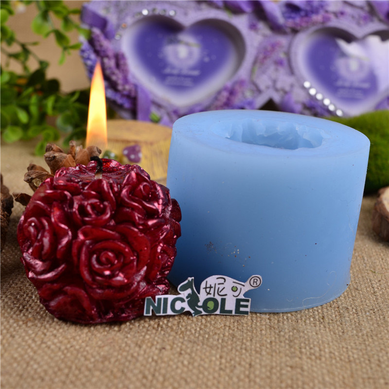 Rose Ball Silicone Candle Mould Lz0091