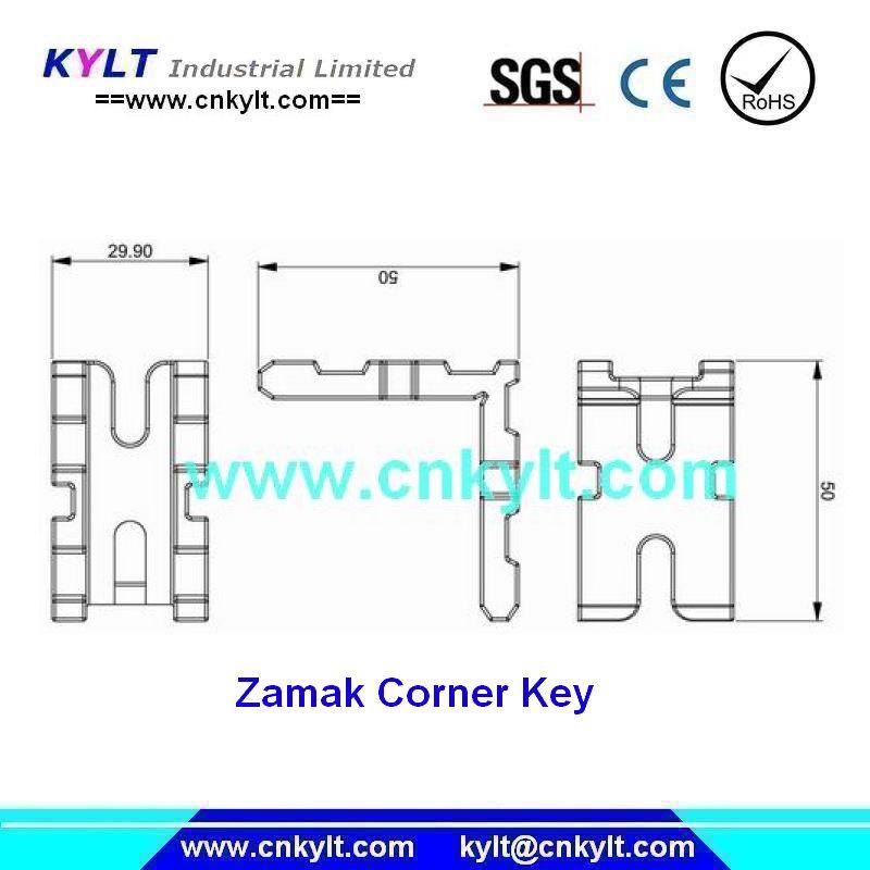 Zinc Corner Key Pressure Moulding Parts for Construction Decoration Assembly