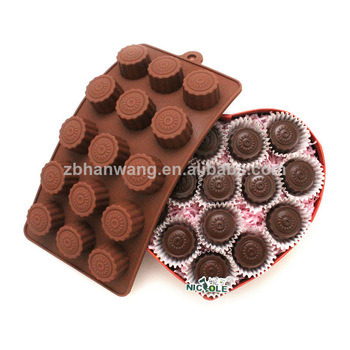 15 Round Cavities Silicone Chocolate Mould Tray Nicole Chocolate Molds B0174