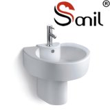 Soild Surface White Bathroom Wall Hung Basins (S9007)