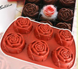 OEM Rem Red Rose Shape Silicone Cake Molds