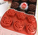 OEM Rem Red Rose Shape Silicone Cake Molds