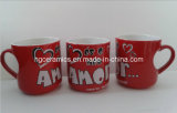 Heart Shape Ceramic Mug with Decal Printed, Promotional Ceramic Mug