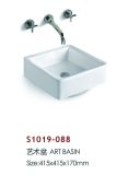 Hot Sell Caramic White Fancy Washbasin (S1019-088)