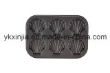 Kitchenware Carbon Steel 6 Cup Shell Muffin Pan Bakeware
