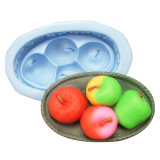 H0153 Natural Custom Designer Silicone Soap and Chocolate Mold Apples on a Plate