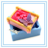 R0988 Silicone Soap Mold Butterfly in Bamboo Frame Silicon Cake Chocolate Mould