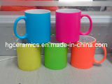 Fluorescent Ceramic Mug, Neon Color Mug, Neon Mug