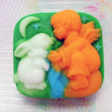 H0077 Angel and Rabbit Handmade Silicone Soap Mold
