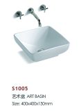New Arrival Product Ceramic Bathroom Washing Square Basin (S1005)