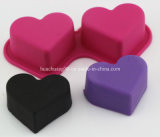 Two Cavity Lovely Silicone Heart Shape Moulds