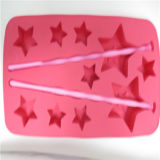 Food Grade Lovely Star Shape Silicone Ice Cube Tray (PT002)