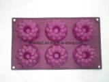 6 Holes Silicone Flower Cake Mold (WLS3028)
