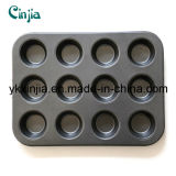 Kitchenware Carbon Steel 12 Cup Cake Pan for Oven Bakeware