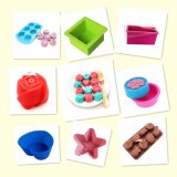 Food Grade Silicone Cupcake Molds with FDA LFGB Certificates Heart Flower and Star Shape