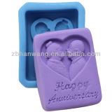 Happy Anniversary Silicone Soap Molds Silicone Molds of Soap Nicole R0853