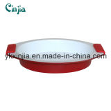 Kitchenware Carbon Steel Ceramic Coating Round Pan with Silicone Handle