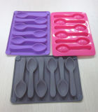 Silicone 6 Cavities Ice-Lolly Mold, Silicone Spoon Shape Ice Tray