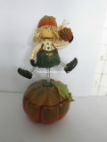Polyresin Harvest Bobble Scarecrow Figurine