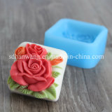 H0053 Flower Design Silicone Soap Mold Square Shape