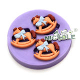 F0626 Silicone Fondant Molds for Baby Horse Shape 3 Cavity