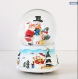 Christmas Snow Globe Santa and Snowman Inside