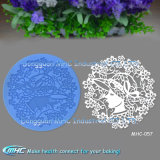 Flower and Girl Round Shape Lace Mat for Cupcake